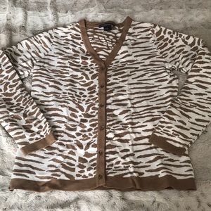 Zebra cardigan XS leopard snake white khaki animal